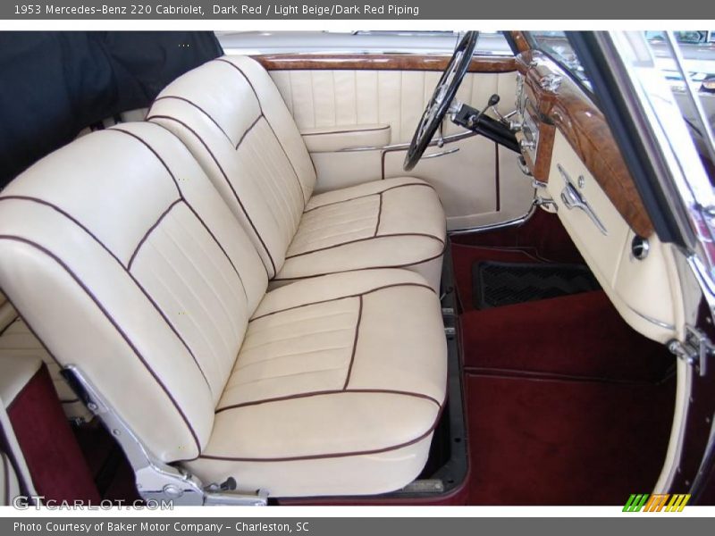  1953 220 Cabriolet Light Beige/Dark Red Piping Interior
