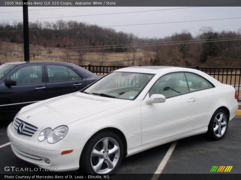 Alabaster White / Stone 2005 Mercedes-Benz CLK 320 Coupe