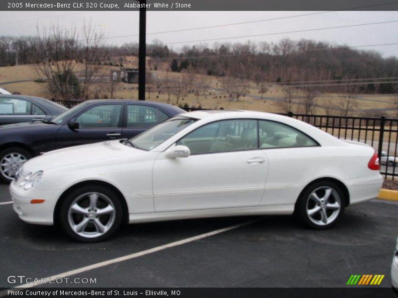 Alabaster White / Stone 2005 Mercedes-Benz CLK 320 Coupe
