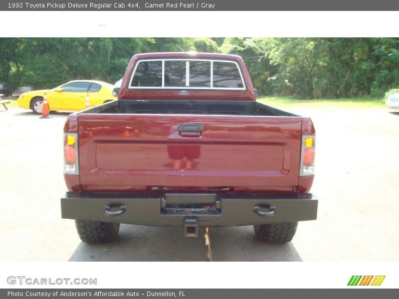 Garnet Red Pearl / Gray 1992 Toyota Pickup Deluxe Regular Cab 4x4