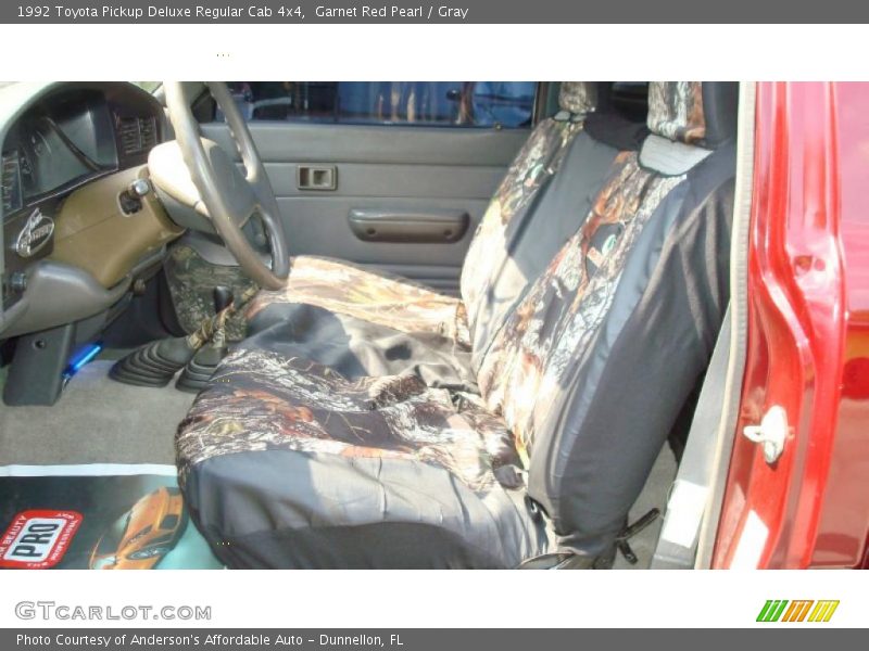 Garnet Red Pearl / Gray 1992 Toyota Pickup Deluxe Regular Cab 4x4