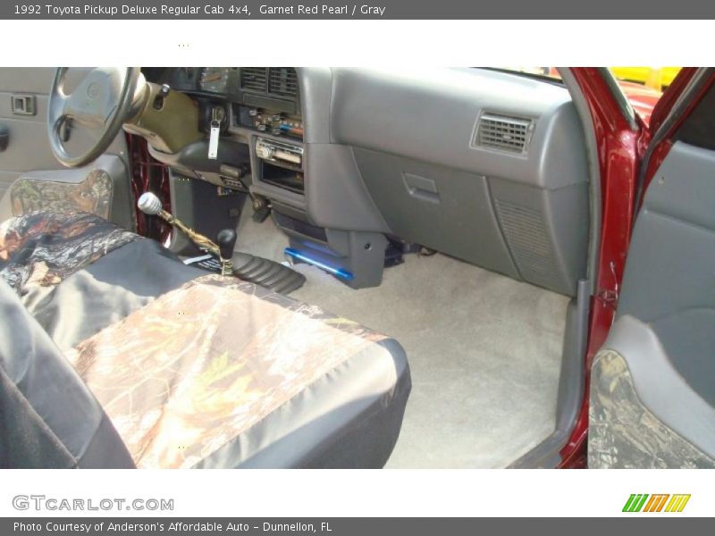 Garnet Red Pearl / Gray 1992 Toyota Pickup Deluxe Regular Cab 4x4