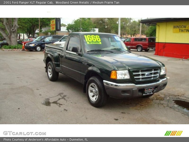 Woodland Green Metallic / Medium Prairie Tan 2001 Ford Ranger XLT Regular Cab