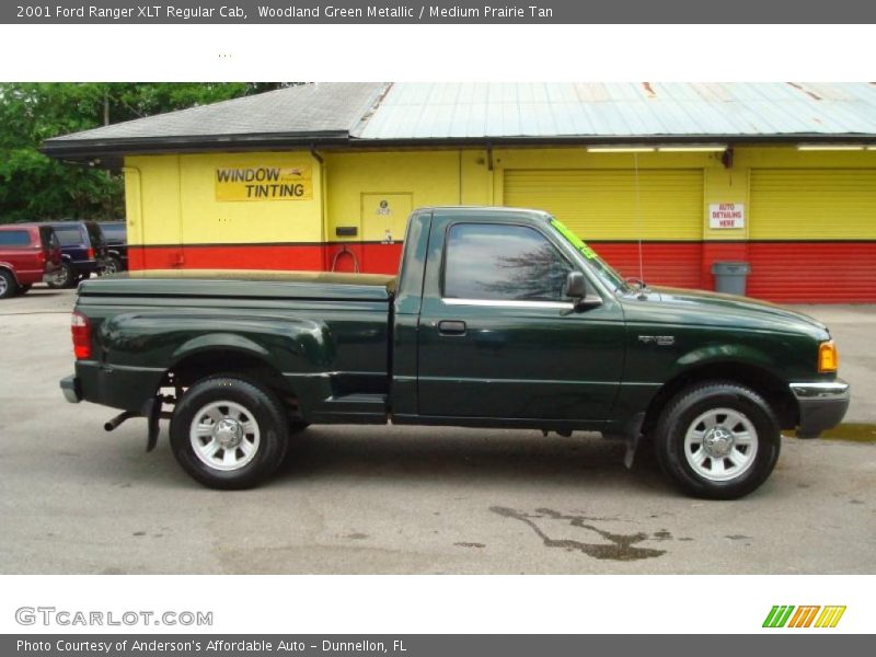 Woodland Green Metallic / Medium Prairie Tan 2001 Ford Ranger XLT Regular Cab