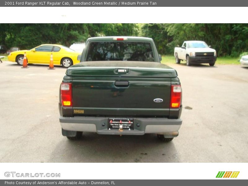 Woodland Green Metallic / Medium Prairie Tan 2001 Ford Ranger XLT Regular Cab