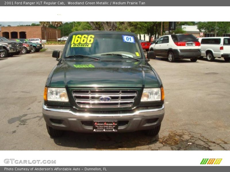 Woodland Green Metallic / Medium Prairie Tan 2001 Ford Ranger XLT Regular Cab