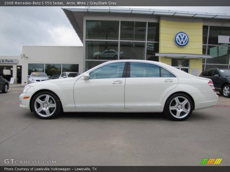 Arctic White / Grey/Dark Grey 2008 Mercedes-Benz S 550 Sedan