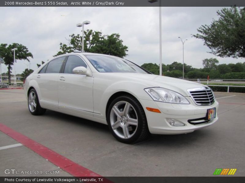 Arctic White / Grey/Dark Grey 2008 Mercedes-Benz S 550 Sedan