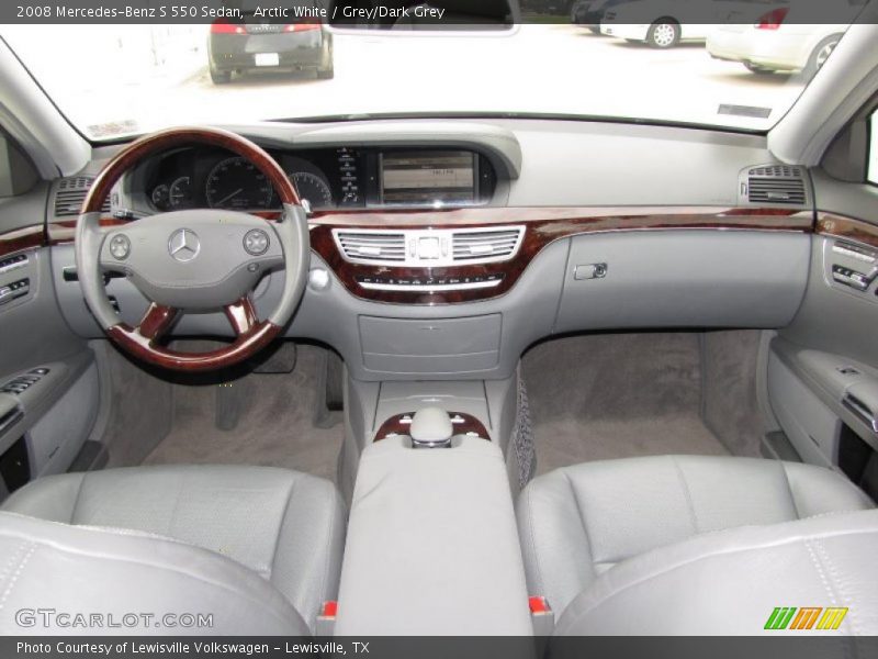 Arctic White / Grey/Dark Grey 2008 Mercedes-Benz S 550 Sedan