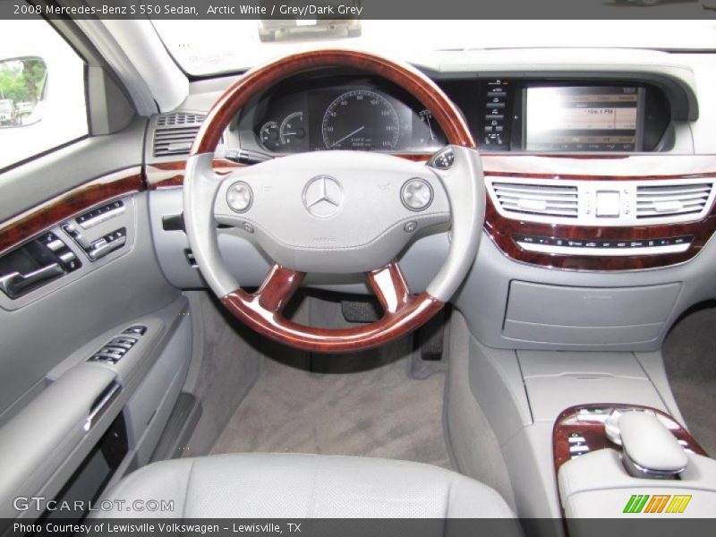 Arctic White / Grey/Dark Grey 2008 Mercedes-Benz S 550 Sedan