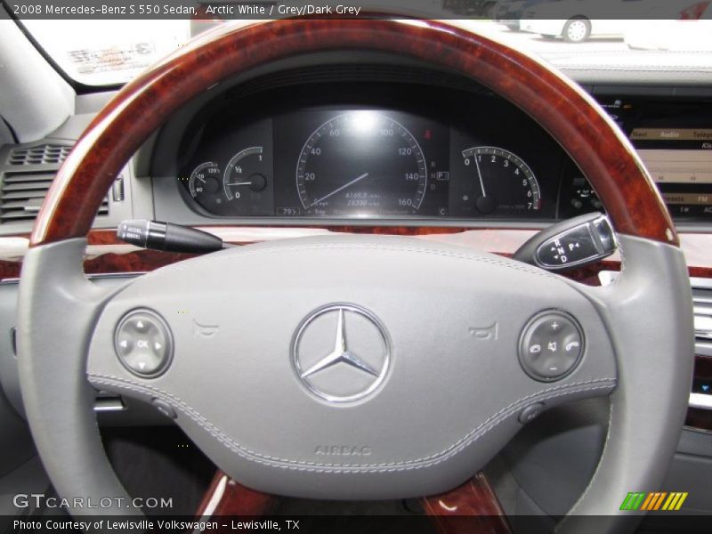 Arctic White / Grey/Dark Grey 2008 Mercedes-Benz S 550 Sedan