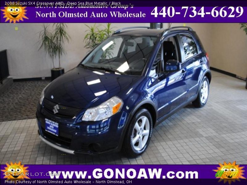 Deep Sea Blue Metallic / Black 2008 Suzuki SX4 Crossover AWD