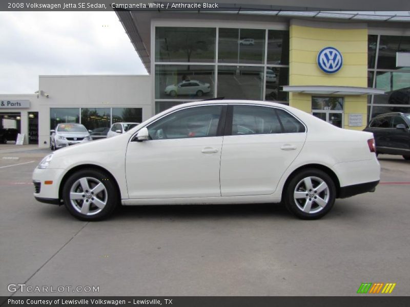 Campanella White / Anthracite Black 2008 Volkswagen Jetta SE Sedan
