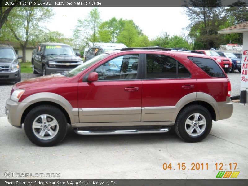 Ruby Red Metallic / Beige 2003 Kia Sorento EX 4WD
