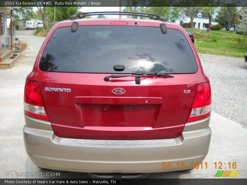 Ruby Red Metallic / Beige 2003 Kia Sorento EX 4WD