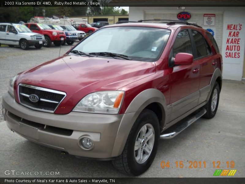 Ruby Red Metallic / Beige 2003 Kia Sorento EX 4WD