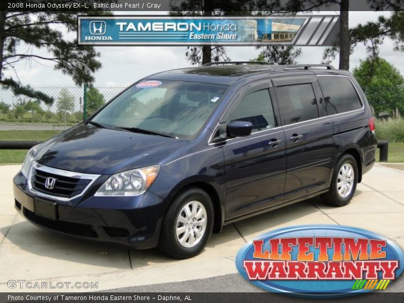 Baltic Blue Pearl / Gray 2008 Honda Odyssey EX-L