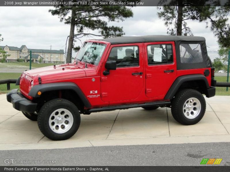 Flame Red / Dark Slate Gray/Med Slate Gray 2008 Jeep Wrangler Unlimited X 4x4