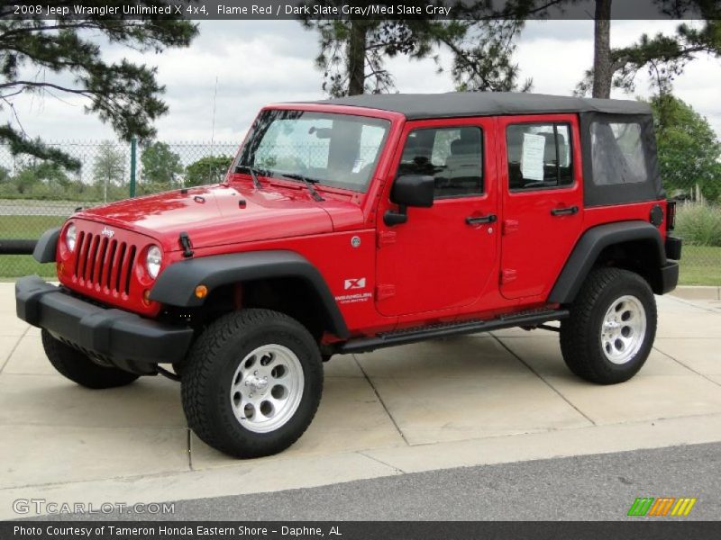 Flame Red / Dark Slate Gray/Med Slate Gray 2008 Jeep Wrangler Unlimited X 4x4