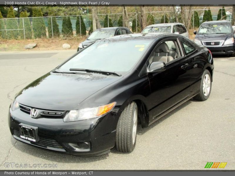 Nighthawk Black Pearl / Gray 2008 Honda Civic EX-L Coupe