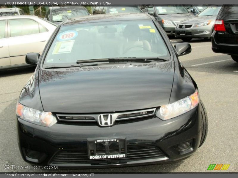 Nighthawk Black Pearl / Gray 2008 Honda Civic EX-L Coupe