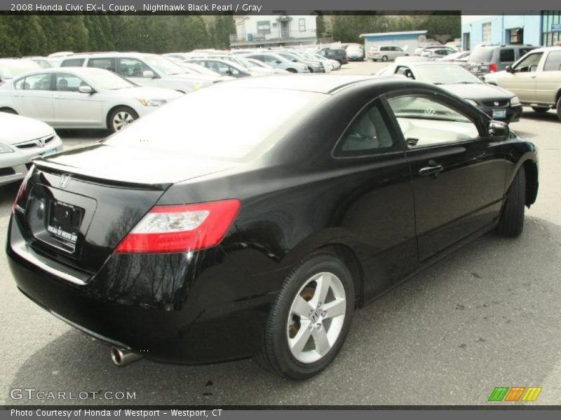 Nighthawk Black Pearl / Gray 2008 Honda Civic EX-L Coupe
