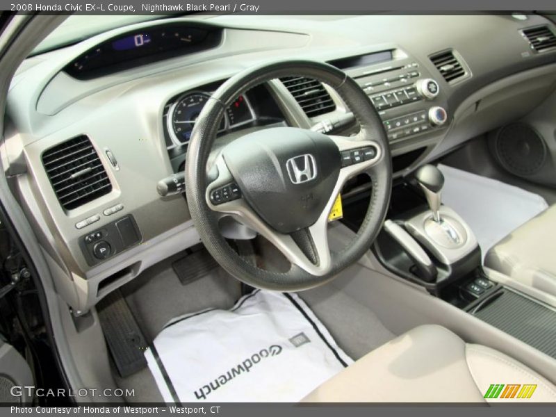 Nighthawk Black Pearl / Gray 2008 Honda Civic EX-L Coupe