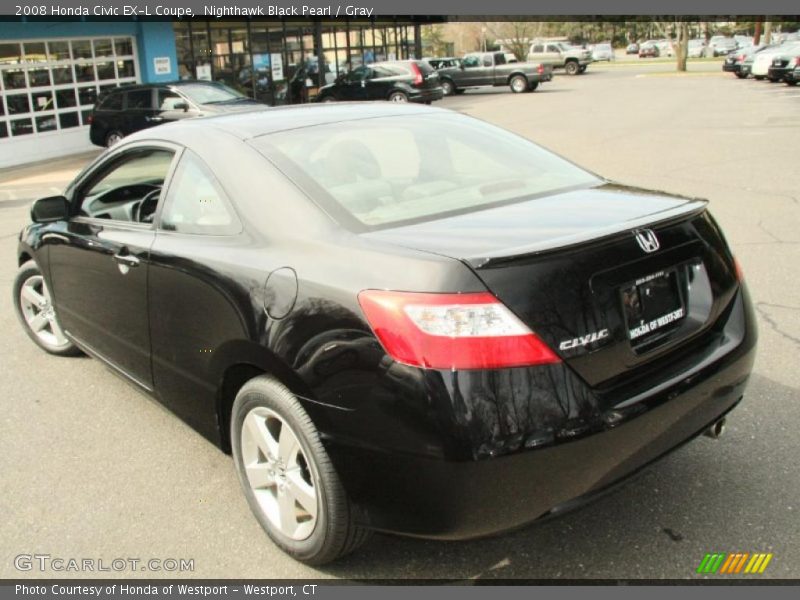 Nighthawk Black Pearl / Gray 2008 Honda Civic EX-L Coupe