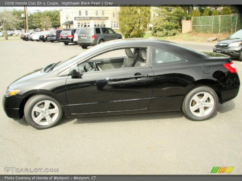 Nighthawk Black Pearl / Gray 2008 Honda Civic EX-L Coupe