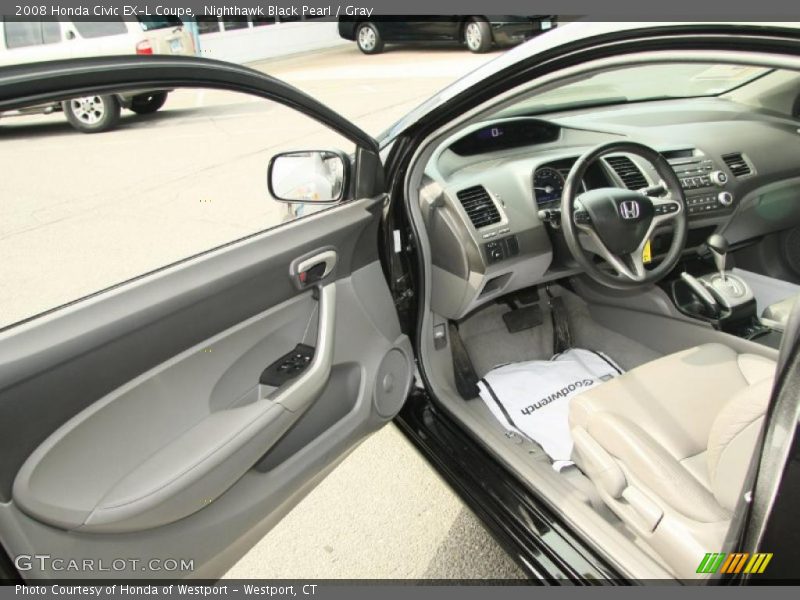 Nighthawk Black Pearl / Gray 2008 Honda Civic EX-L Coupe