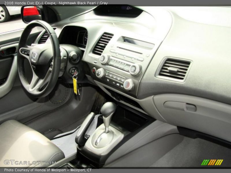 Nighthawk Black Pearl / Gray 2008 Honda Civic EX-L Coupe