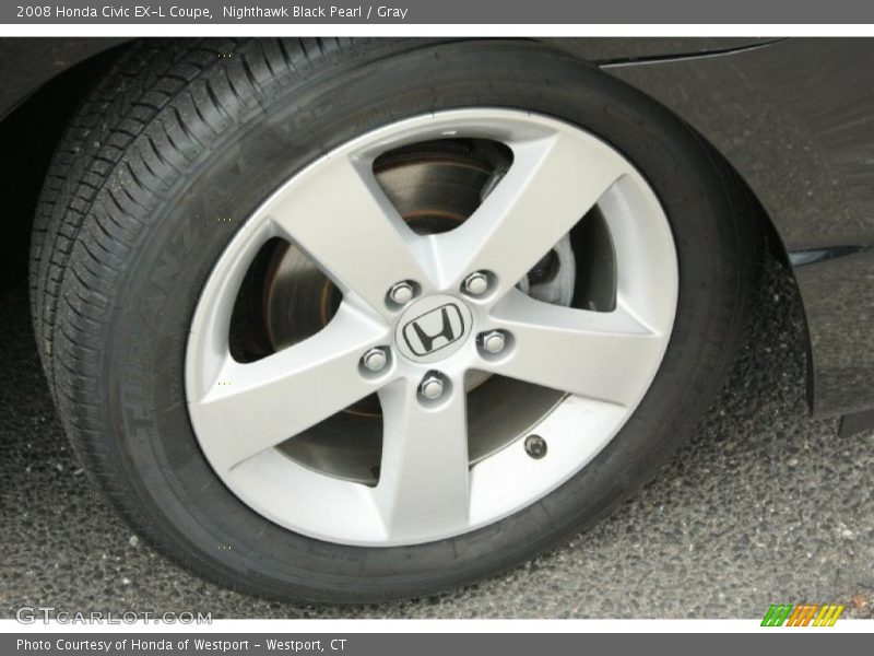 Nighthawk Black Pearl / Gray 2008 Honda Civic EX-L Coupe
