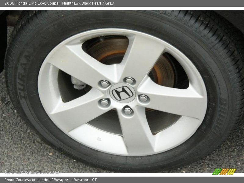 Nighthawk Black Pearl / Gray 2008 Honda Civic EX-L Coupe