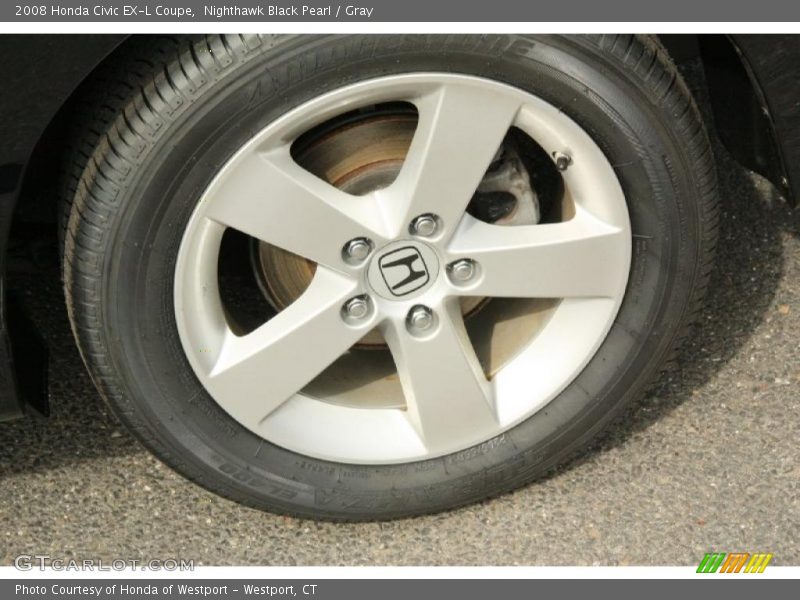 Nighthawk Black Pearl / Gray 2008 Honda Civic EX-L Coupe