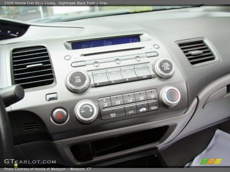 Nighthawk Black Pearl / Gray 2008 Honda Civic EX-L Coupe