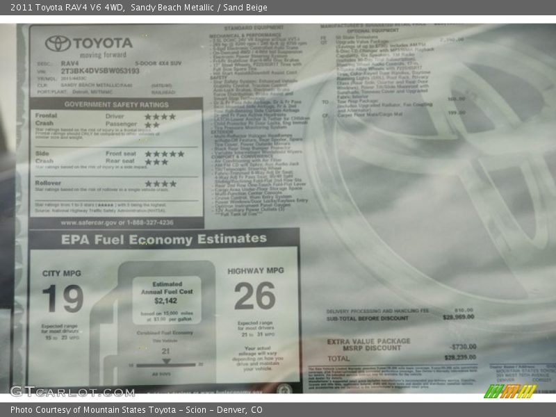 Sandy Beach Metallic / Sand Beige 2011 Toyota RAV4 V6 4WD