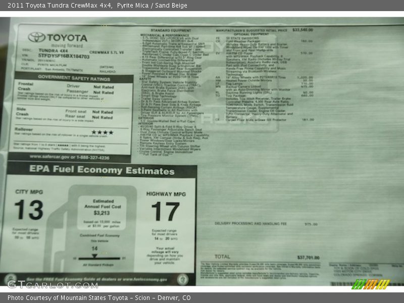 Pyrite Mica / Sand Beige 2011 Toyota Tundra CrewMax 4x4