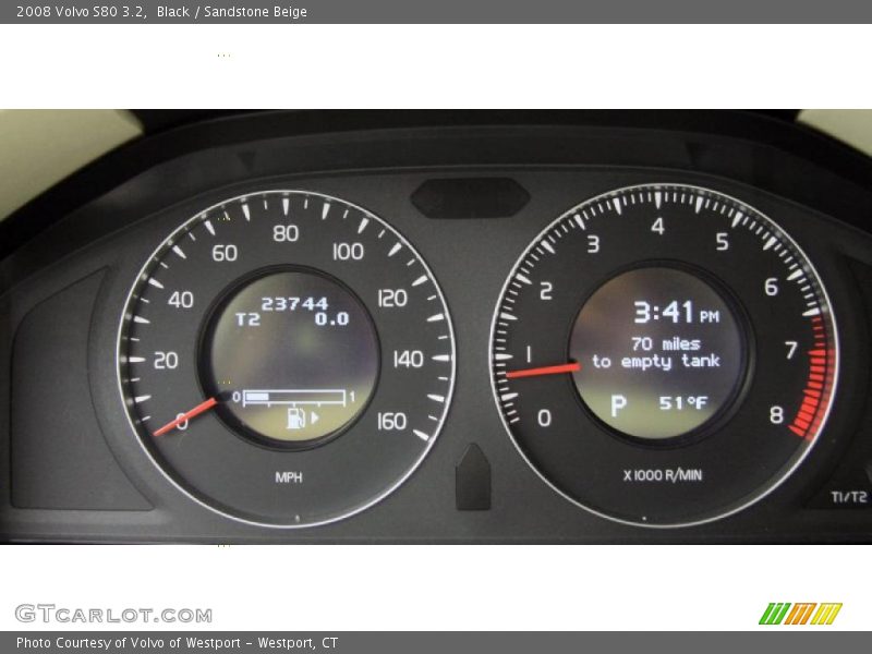 Black / Sandstone Beige 2008 Volvo S80 3.2