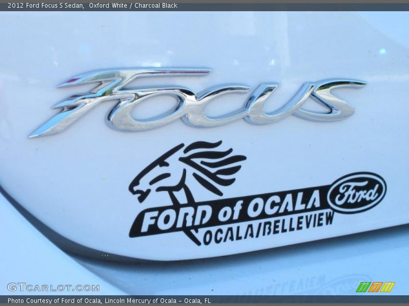 Oxford White / Charcoal Black 2012 Ford Focus S Sedan