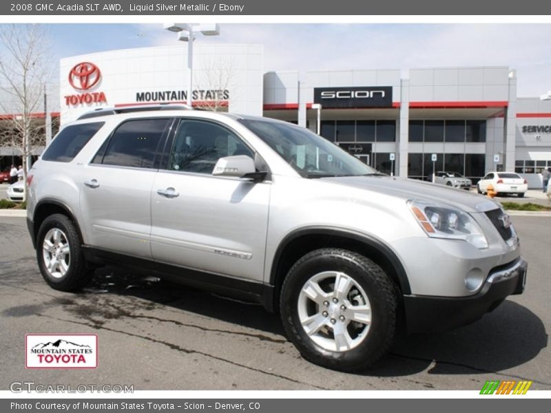 Liquid Silver Metallic / Ebony 2008 GMC Acadia SLT AWD