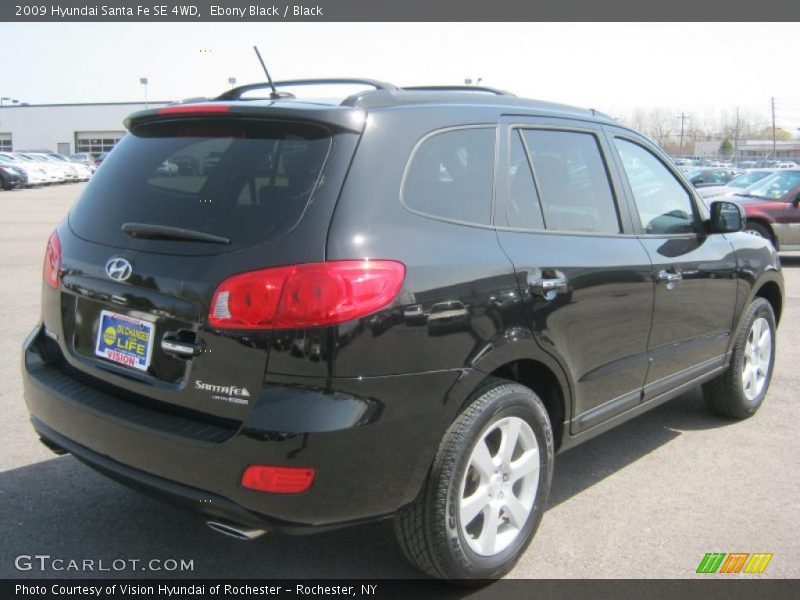 Ebony Black / Black 2009 Hyundai Santa Fe SE 4WD