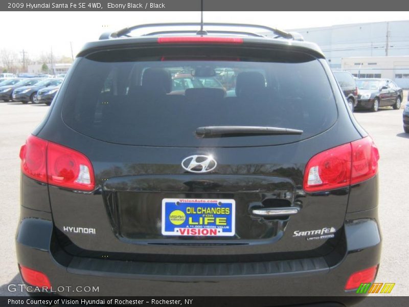 Ebony Black / Black 2009 Hyundai Santa Fe SE 4WD