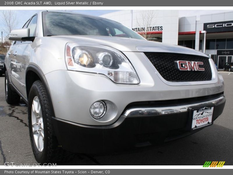 Liquid Silver Metallic / Ebony 2008 GMC Acadia SLT AWD