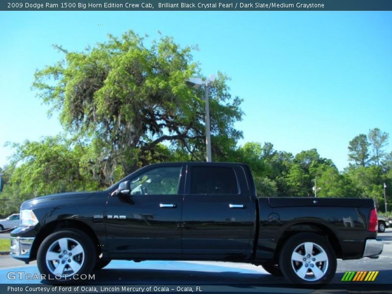 Brilliant Black Crystal Pearl / Dark Slate/Medium Graystone 2009 Dodge Ram 1500 Big Horn Edition Crew Cab