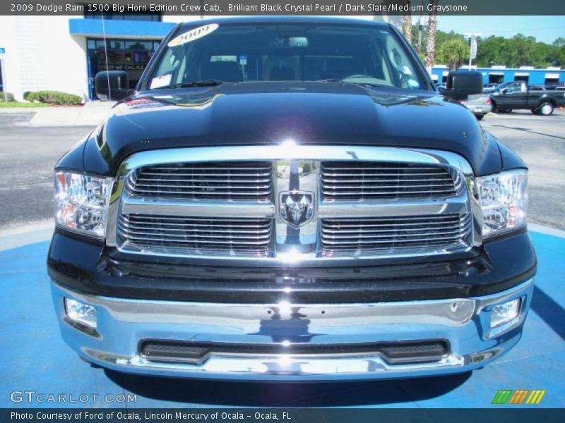 Brilliant Black Crystal Pearl / Dark Slate/Medium Graystone 2009 Dodge Ram 1500 Big Horn Edition Crew Cab