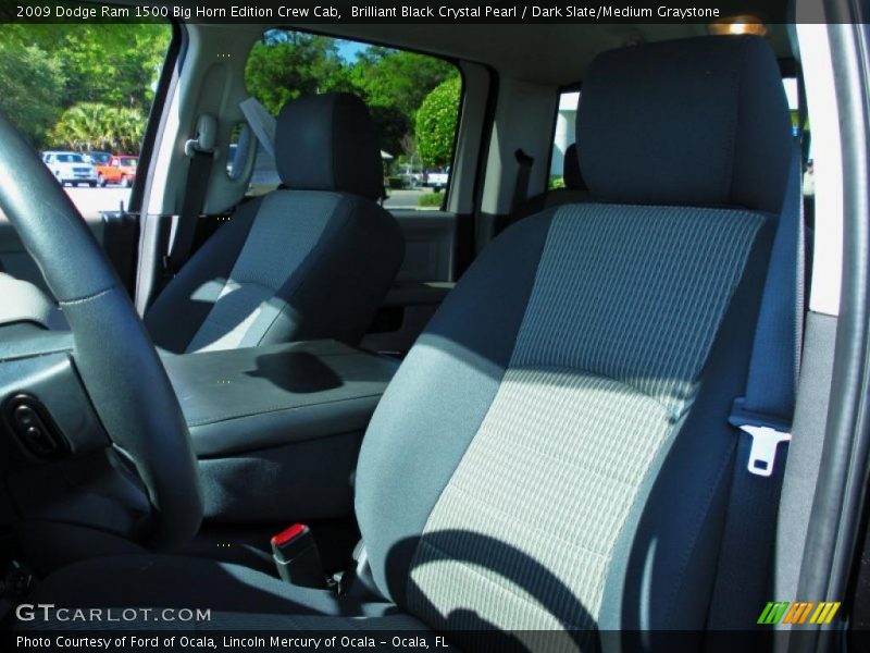 Brilliant Black Crystal Pearl / Dark Slate/Medium Graystone 2009 Dodge Ram 1500 Big Horn Edition Crew Cab