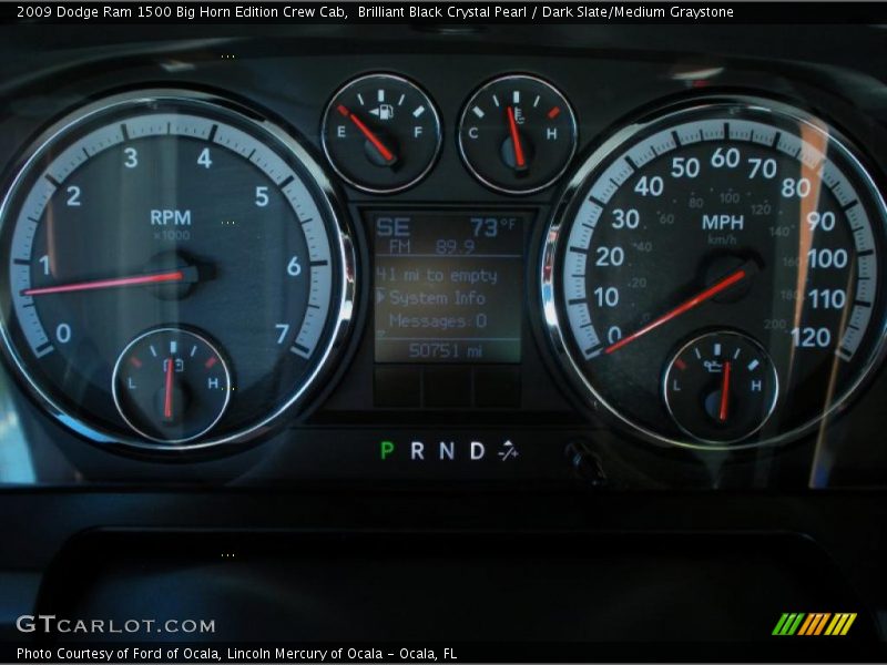 Brilliant Black Crystal Pearl / Dark Slate/Medium Graystone 2009 Dodge Ram 1500 Big Horn Edition Crew Cab