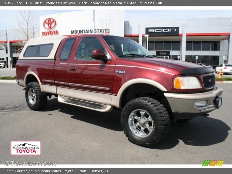 Dark Toreador Red Metallic / Medium Prairie Tan 1997 Ford F150 Lariat Extended Cab 4x4