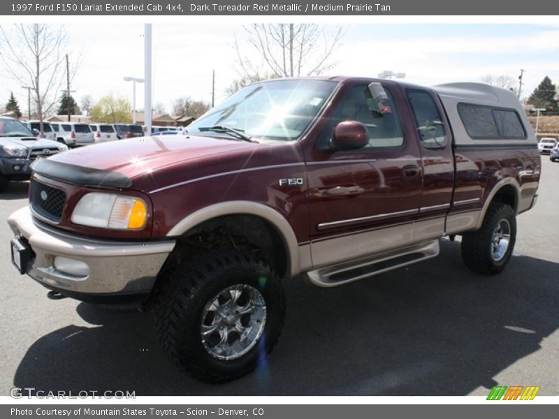 Dark Toreador Red Metallic / Medium Prairie Tan 1997 Ford F150 Lariat Extended Cab 4x4