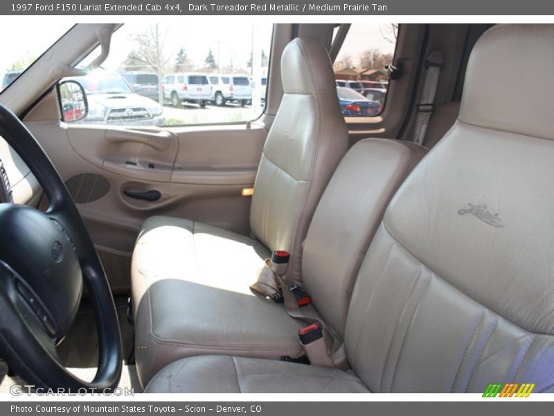 Dark Toreador Red Metallic / Medium Prairie Tan 1997 Ford F150 Lariat Extended Cab 4x4